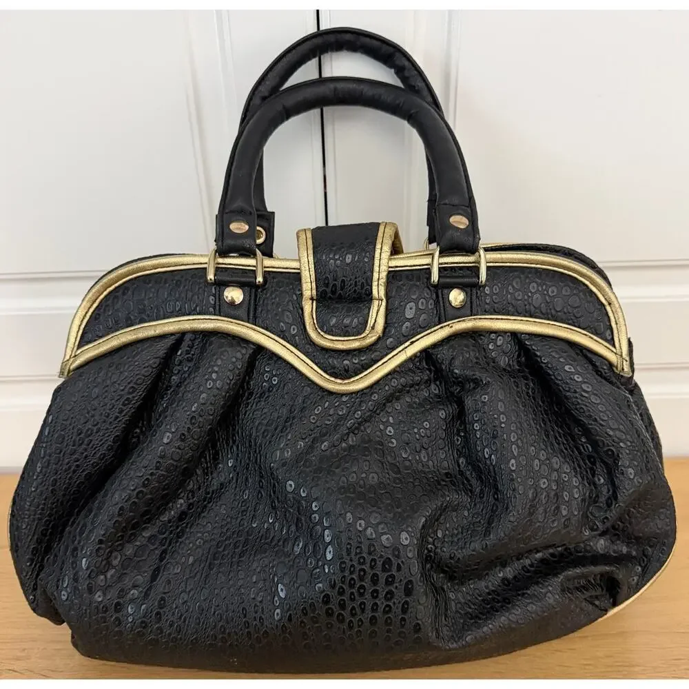 Vintage 80's NAS Bag Multicolor Faux Leather Patchwork Handbag Purse